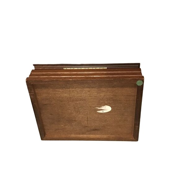 Hand-Carved Wooden Jewelry Box With Ducks Scene & Compartments - Picture 5 of 6